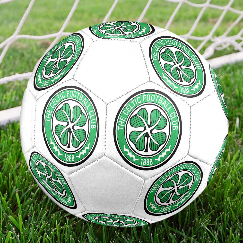 Celtic FC Size 5 Soccer Ball, Machine-Stitched PVC, Durable & High Bounce, All Ages Fit, Fan Merchandise, Matches & Outdoor Use.