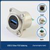 Type-D USB Wall Socket Mount: Dual Port Solderless Pass-through Adapter