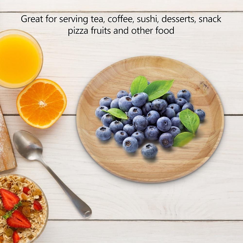 Wood Serving Tray Round Shape Serving Plate Decorative Food Tray Home Use