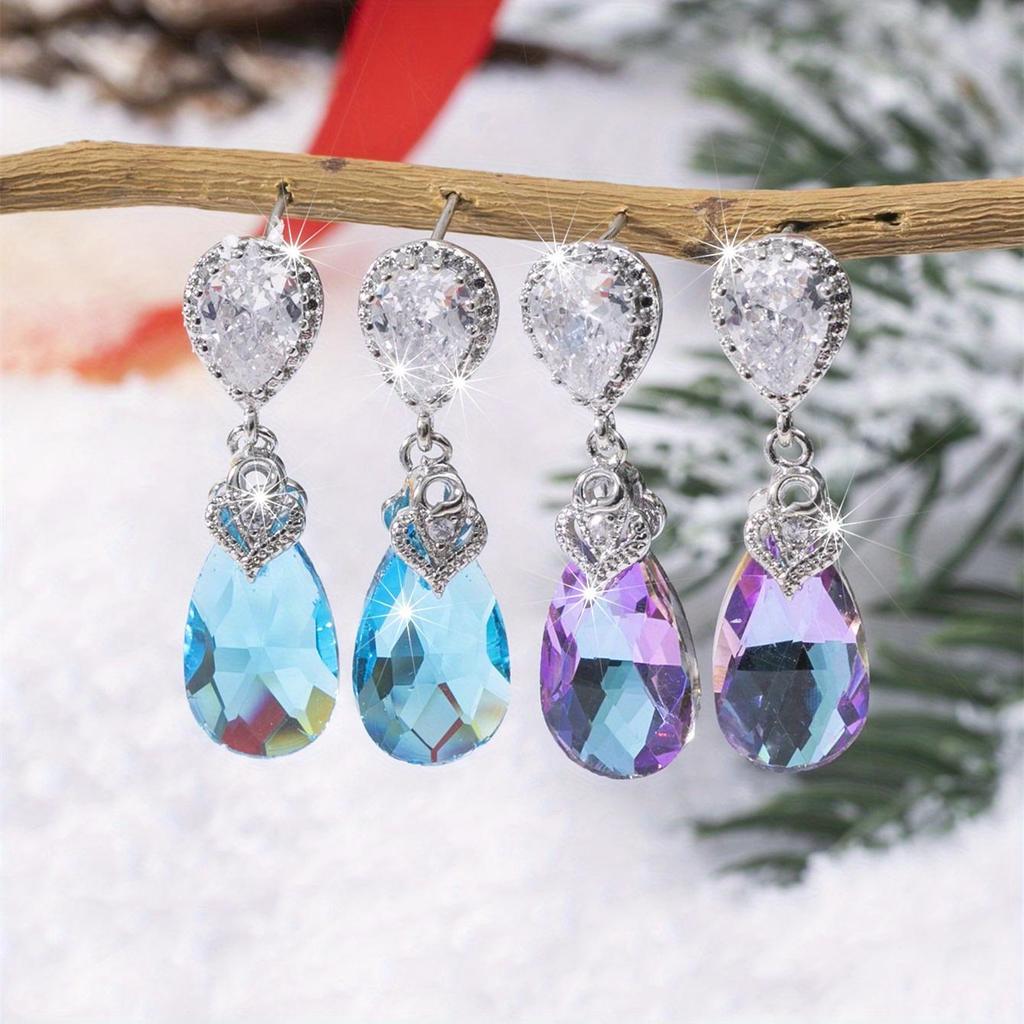 Fashionable, luxurious, and shiny women's hanging earrings - suitable for banquets, weddings, and parties to wear