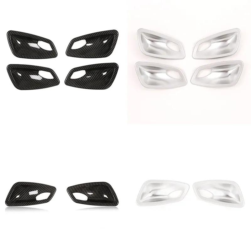 4 Bucăți Textură Fibra de Carbon Capac Ornament Bol Mâner Interior Ușă Potrivit pentru BMW Seria 3 E90 2005 2006 2007 2008 2009 2010 2011 2012