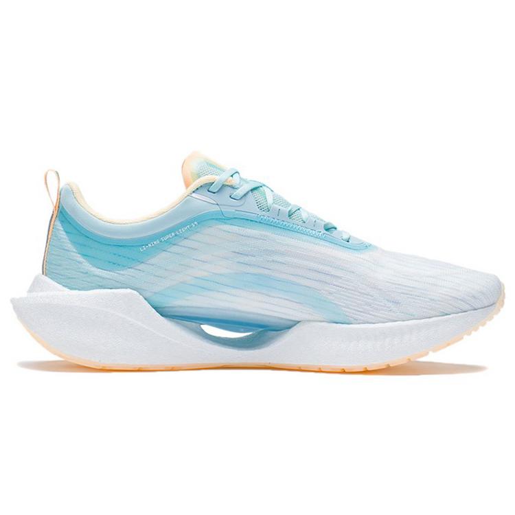 Li Ning Super Light 19 Cushioning Slip Resistant Abrasion Resistant Low top Running Shoes Women's Light Ice Blue ARBS002-17