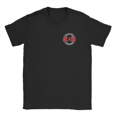 AC Rock Band DC High Voltage T-Shirt Men Women Vintage 100% Cotton Tees Round Collar Short Sleeve T Shirts Printed Tops