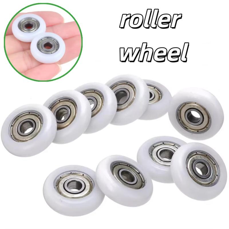 10Pcs Shower Door Roller Runner Wheel Replacement White Shower Room Pulley 23mm Wheel Diameter For Household Shower Enclosures