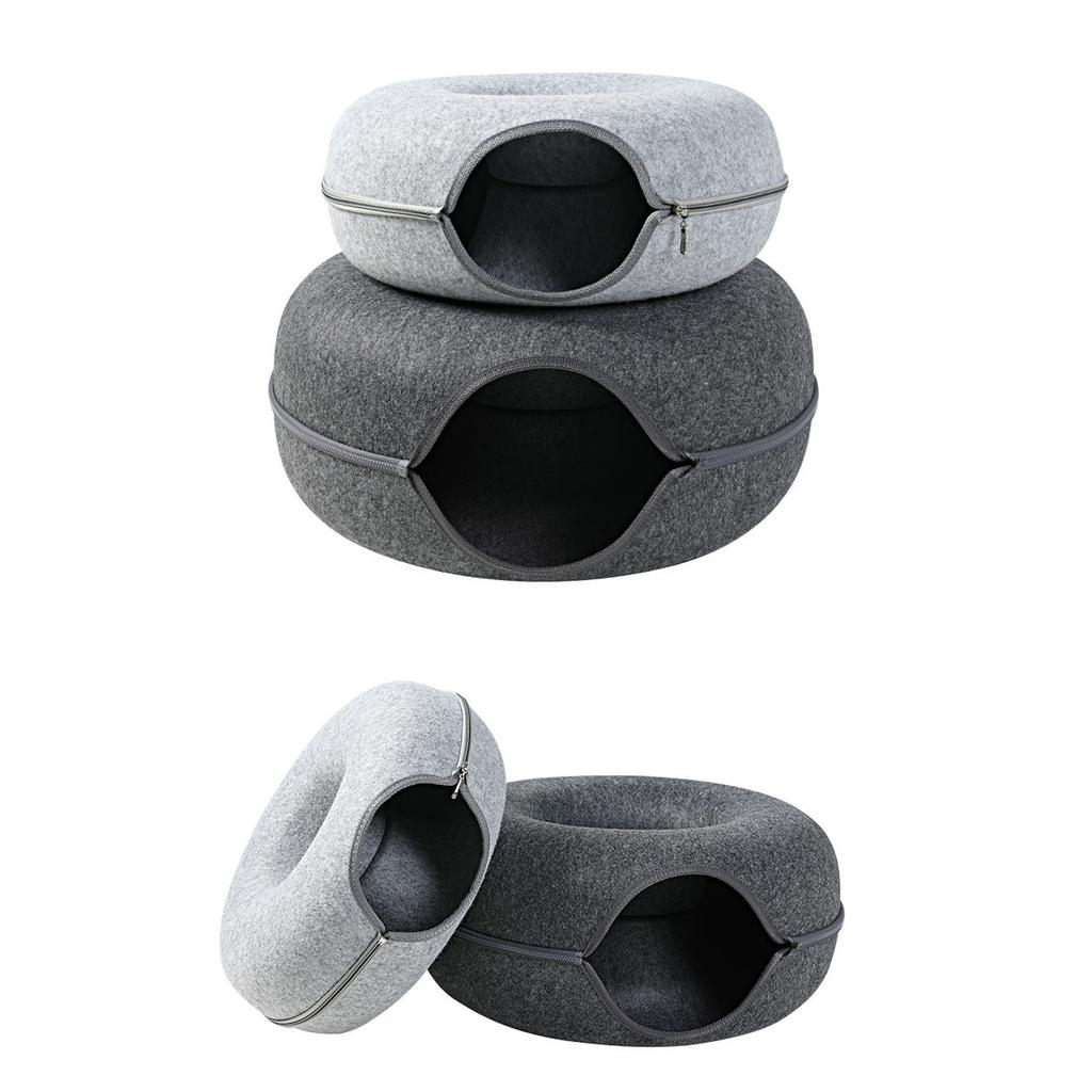 Cats Tunnel Bed Natural Pet Cave Round Detachable Indoor Interactive Toy House For Small Dogs Puppy Supplies