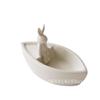 Creative Boat-shaped Ceramic Cartoon Rabbit Candle Holder Aromatherapy Powder Decorative Simple Bunny Ornaments
