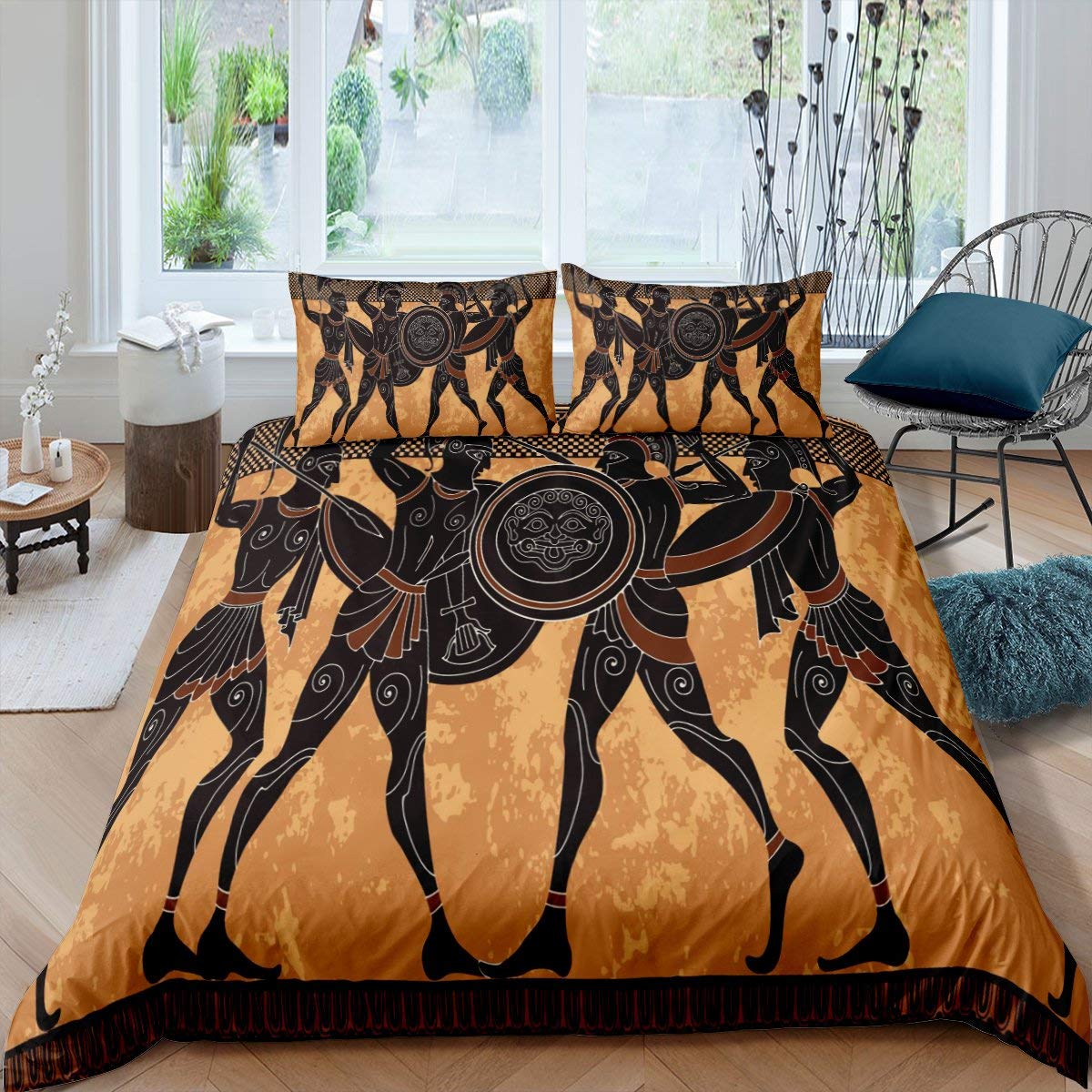 

Comforter Ancient Egypt King Queen Egyptian Symbol Bedding Set Pharaoh Pyramid Boho Comforter Soft Polyester Comforter (quilt)-EU Single(135*200cm)3pcs