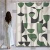 Vintage Watercolor Geometric Shower Curtain - Abstract Creative Art Design, Irregular Shapes, Stylish Bathroom Decor