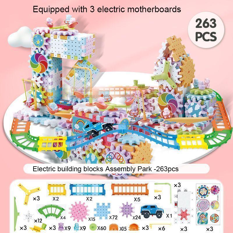 Heiß 83-263 STÜCKE Elektrische Zahnräder 3D Puzzle Modell Bausätze Kunststoff Bausteine Lernspielzeug Für Kinder Kinder Weihnachtsgeschenke