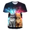 Cat Girls T Shirt Clothes Boys Girls Animal Children 3D T-Shirt Kids Summer Cat Lively Cute Funny Baby T Shirts Tops 2023 3-14Y