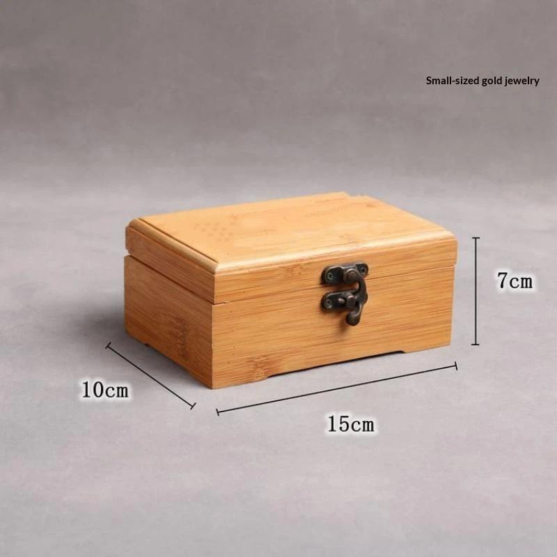 Korean Princess Cute Jewelry Box Natural Bamboo Craft Wooden Storage Box for Jewelry Collection Elegant Gift for Wedding Anniversary