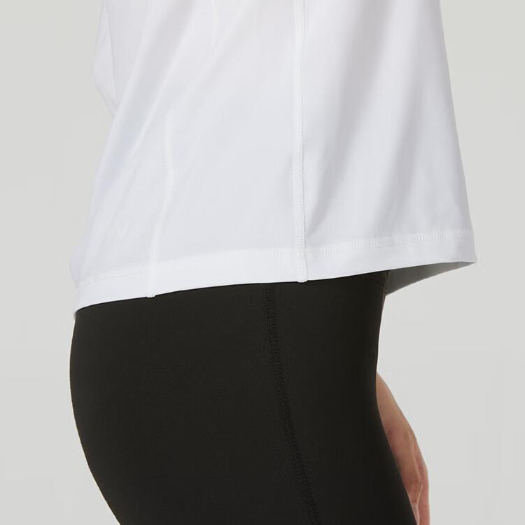 Under Armour Logo Print Breathable Long Sleeve T-Shirt Women Tops White 22600308-100