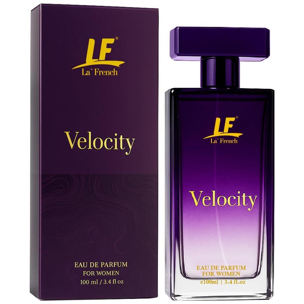 La French Velocity Perfume for Women 100ml | Premium Eau De Parfum | Long-Lasting Fresh Floral Fragrance | Bergamot, Amber & Sandalwood Notes