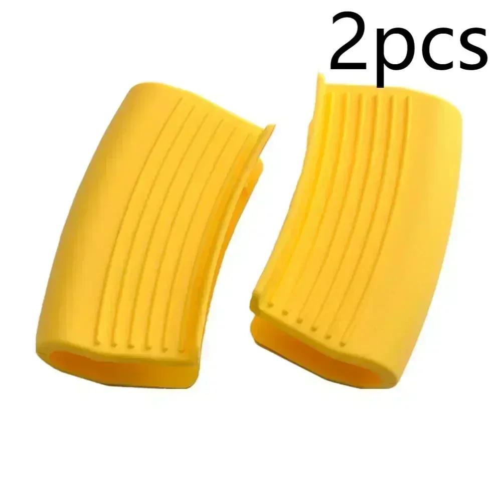 

2pc Silicone Insulated Pot Ear Clips Grip Silicone Pot Holder Sleeve Pot Glove Pan Handle Cover Grip Yellow Kitchen Pot Tools