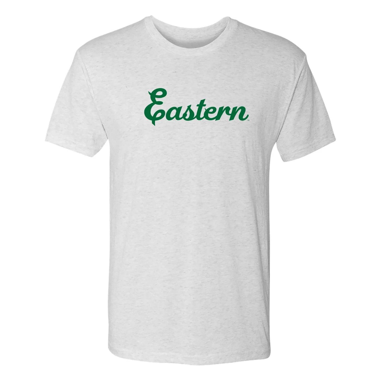 Eastern Michigan Script Logo NLA Triblend T-Shirt - Heather White 2XL