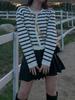 Women Fashion Striped Cardigan Casual Long Knitted Cardigan Women Sweater Coat New Cardigans Woman Clothes