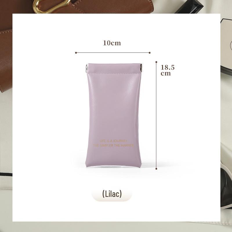 Portable Makeup Bag with Lipstick, Data Cable, Bluetooth Headset, Charger, and Key Storage; Automatic Closure Spring Sheet Design