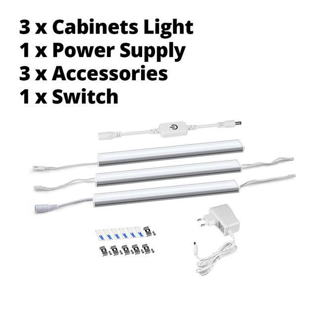 

Dimmable 12V LED Light 1-6cm LED Bar Touch Sensor Under Cabinet Lamp Wardrobe Kitchen Closet LED Night Lights Luminaria