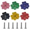 6 Stück Robuster Mehrfarbiger Blumendrehknopf Einfach zu Greifen Design Schranktürgriff Kleiderschrank