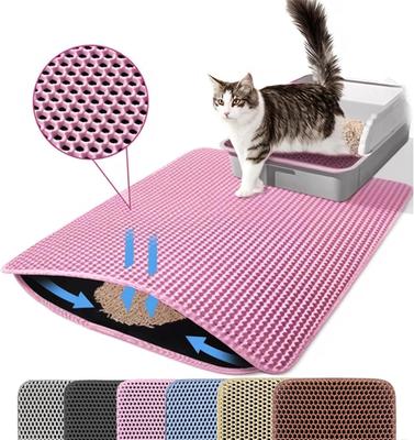 Cat Litter Mat Double Layer Pet Non Slip Big Pet Litter Box Filter Matwear Resistant Waterproof Anti-slip Cat Litter Mat