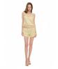 TOOMUCHTAX Lace Trim Slip Shorts Yellow