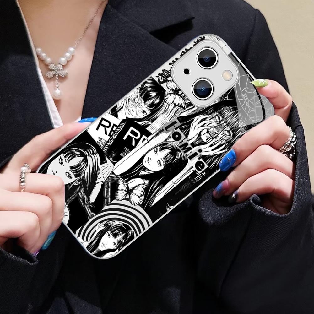 Japan Anime Tomie Kawakami Phone Case For IPhone 14 13 12 Mini 11 Pro XS Max X XR 14 Plus Tempered Glass Cover