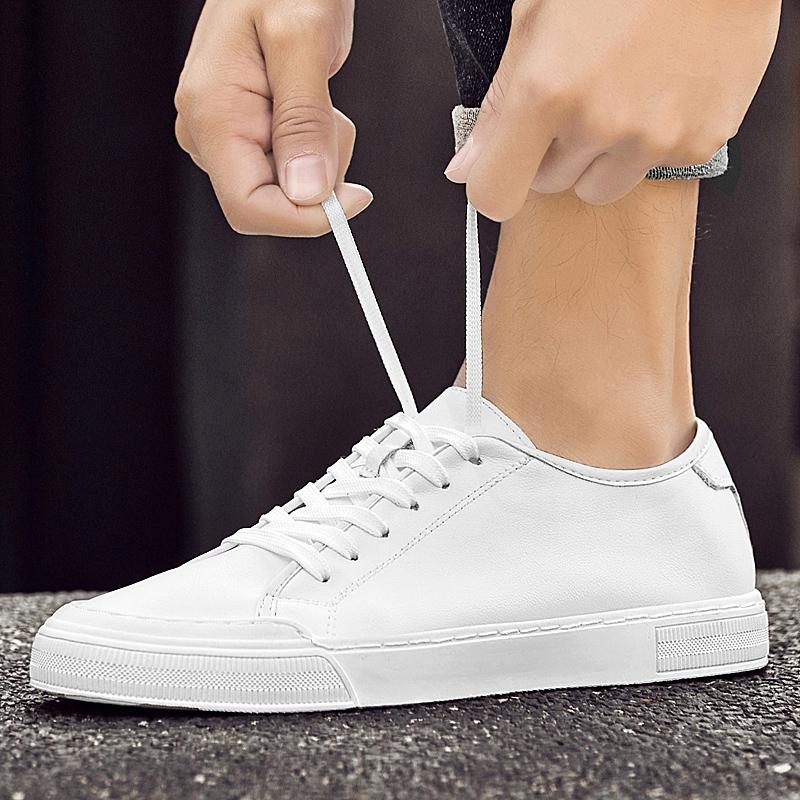 Fashion 2025 New Men Genuine Leather Vulcanized Shoes Brand Casual Leather Hollow Out Walking Shoes Italian Handmade Designer Sneakers