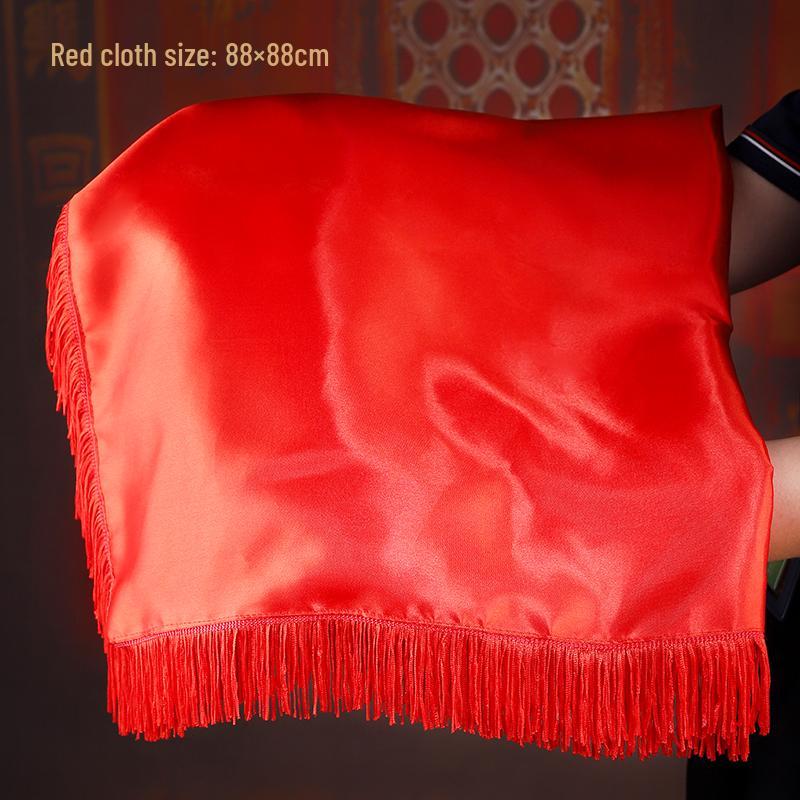 Buddha and Bodhisattva Statue with Red Silk Cloth Covering for Head and Body