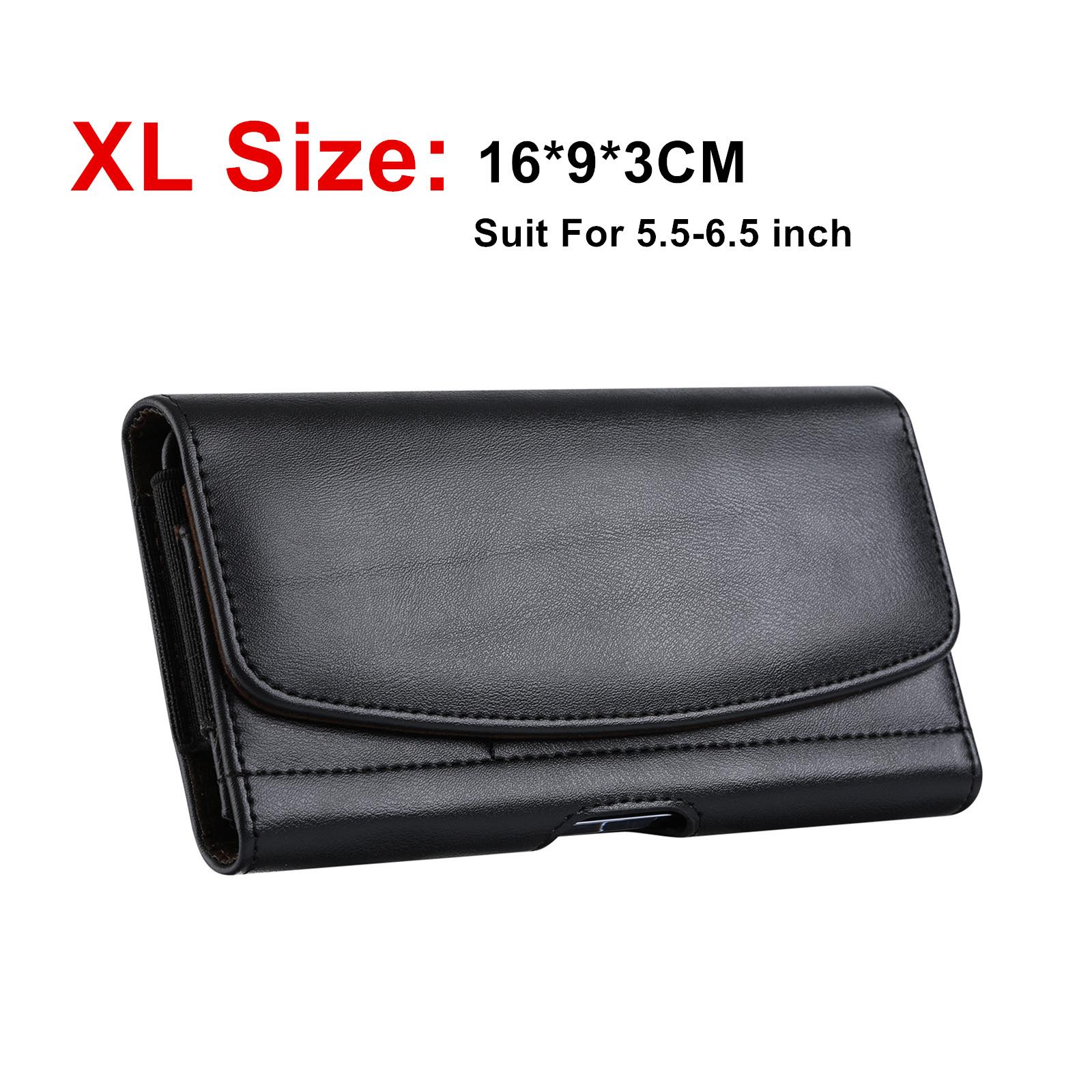 

Горизонтальный кожаный чехол-кобура с клипсой для ремня для мобильного телефона, кошелек с пряжкой, держатель для карт, чехол для телефона 5,2-7,2 дюйма iPhone Samsung