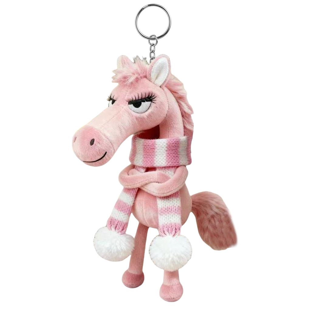 2026 Year of Horse Plush Keychain Lucky Mascot Lovely Arrogance Pony Pendant New Year Party Gift for Purse Backpack Bag Key Ring