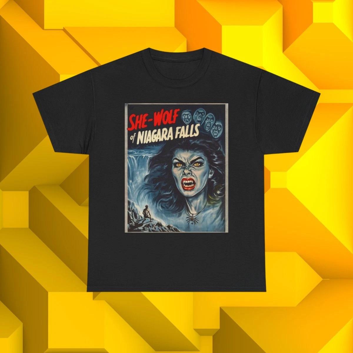 Vintage Horror Graphic Tee | She-Wolf of Niagara Falls | Gothic Unisex Scary Tee 2XL