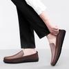 Fashion Classic Men's Genuine Leather Loafers Business Mens Slip on Shoes Casual Breathable Flat Shoes Non-Slip Comfortable Walking Shoe