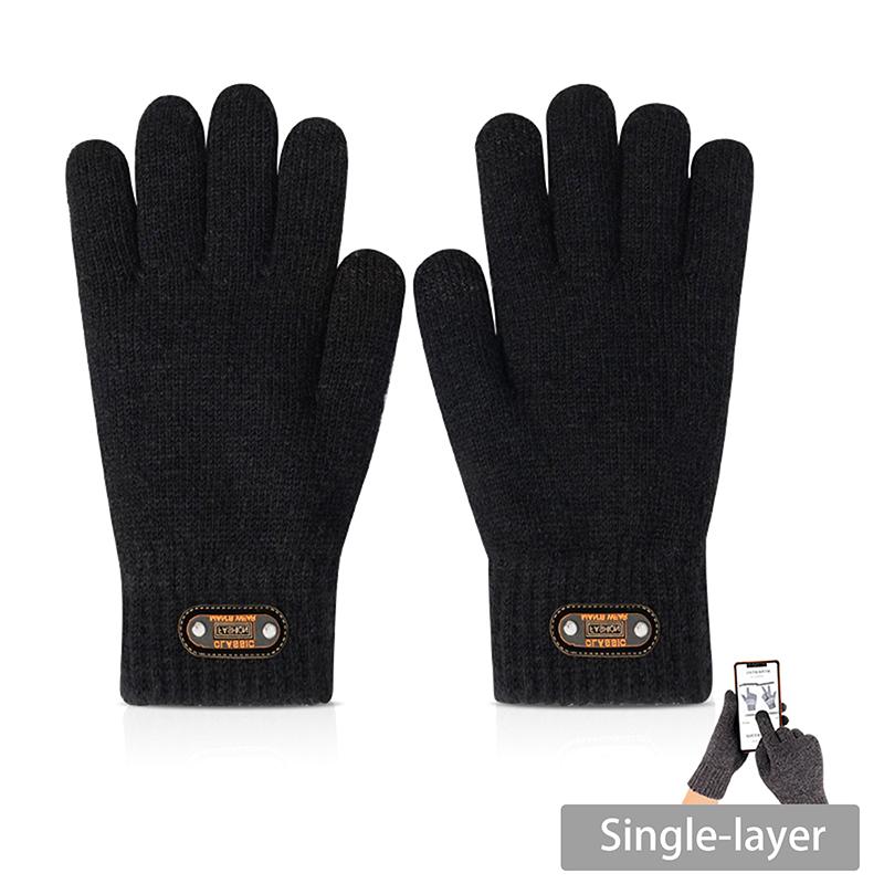 

Зимние перчатки для мужчин с сенсорным экраном, для езды на велосипеде, ветрозащитные, вязаные, толстые, флисовые, для офиса, студенческие, теплые, для бизнеса, игр, эластичные, мягкие перчатки Normal