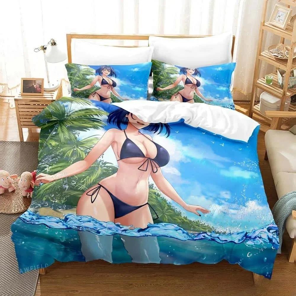 3D Print Anime Ouro Kronii Bedding Set Single Twin Full Queen King Size Bed Set Adult Kid Bedroom Duvet Cover Set Home Textiles