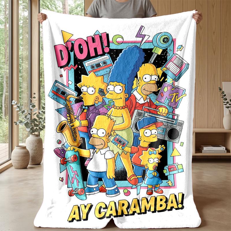 Soft Flannel Blanket Lightweight Cozy Bedroom Living Room CoverThe Simpsons