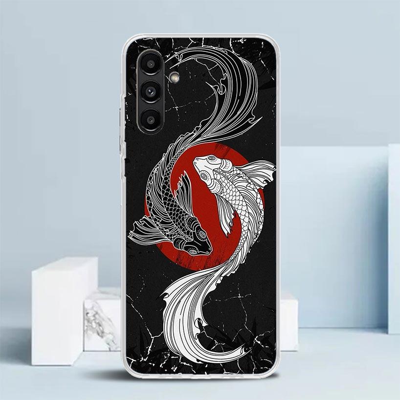 Japan Koi Fish Yin Yang Art Phone Case For Samsung Galaxy A17 A37 A57 A16 A15 A14 A13 A56 A55 A54 A53 A36 A35 A34 A33 A26 A25 A2
