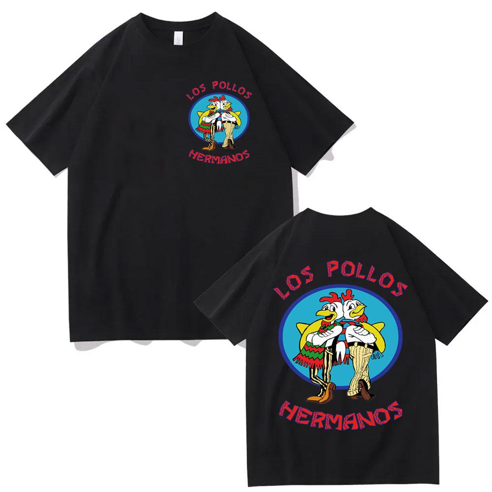TV Series Breaking Bad Los Pollos Hermanos Graphic T Shirts Vintage Y2K Clothing Tshirt Casual Fashion Loose Tshirts Unisex