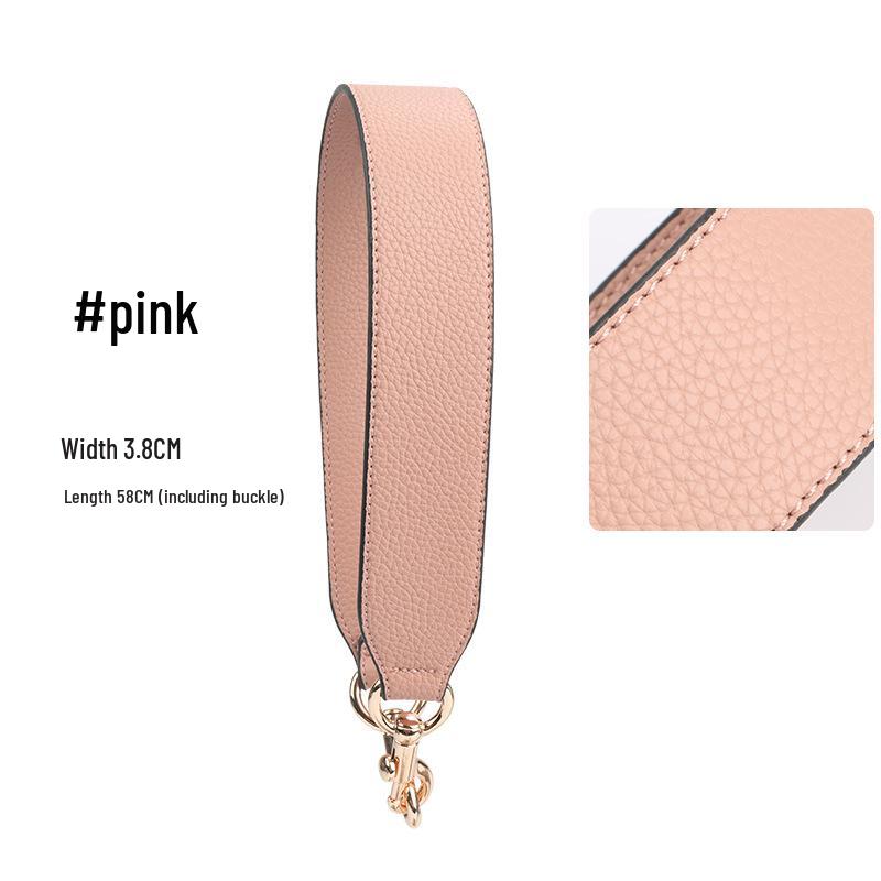 Women's Faux Leather Shoulder Strap Bag Accessory - Imitation Cowhide, Single Wide Short Handheld Strap