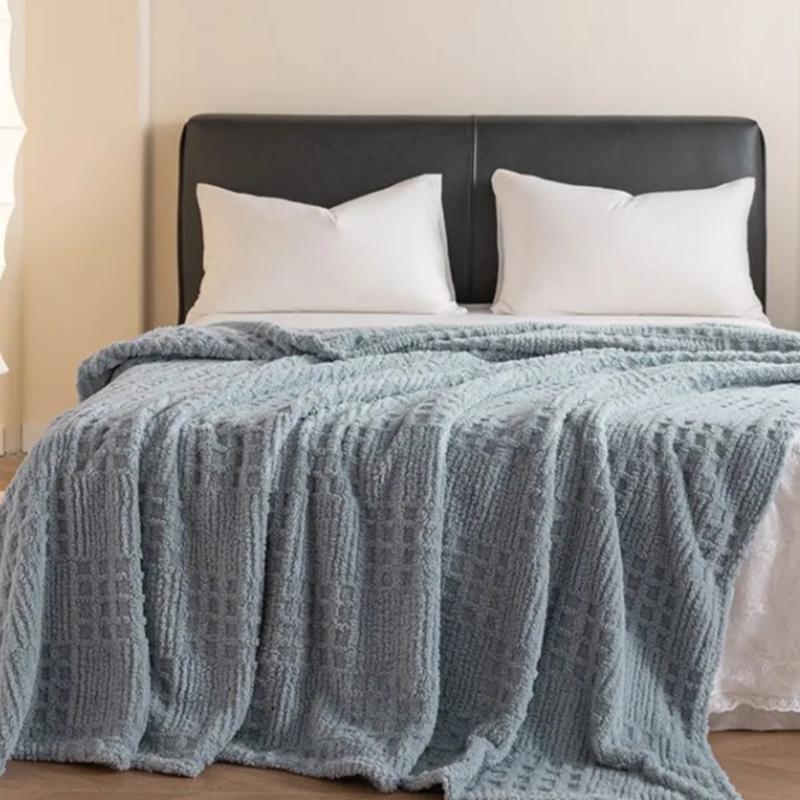 2025 Warme Dicke Decke Tafu Fleece Einfarbig Jacquarddecke Multifunktionale Überwurfdecke Sofadecke Nickerchen-Decke Kleine Decke