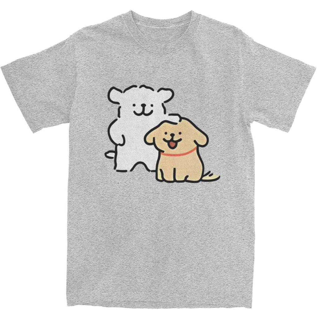 MINISO Cute Line Puppies Maltese Golden Retriever TShirt Short Sleeve Streetwear Tops Beach Cotton Breathable S3XL Clothing