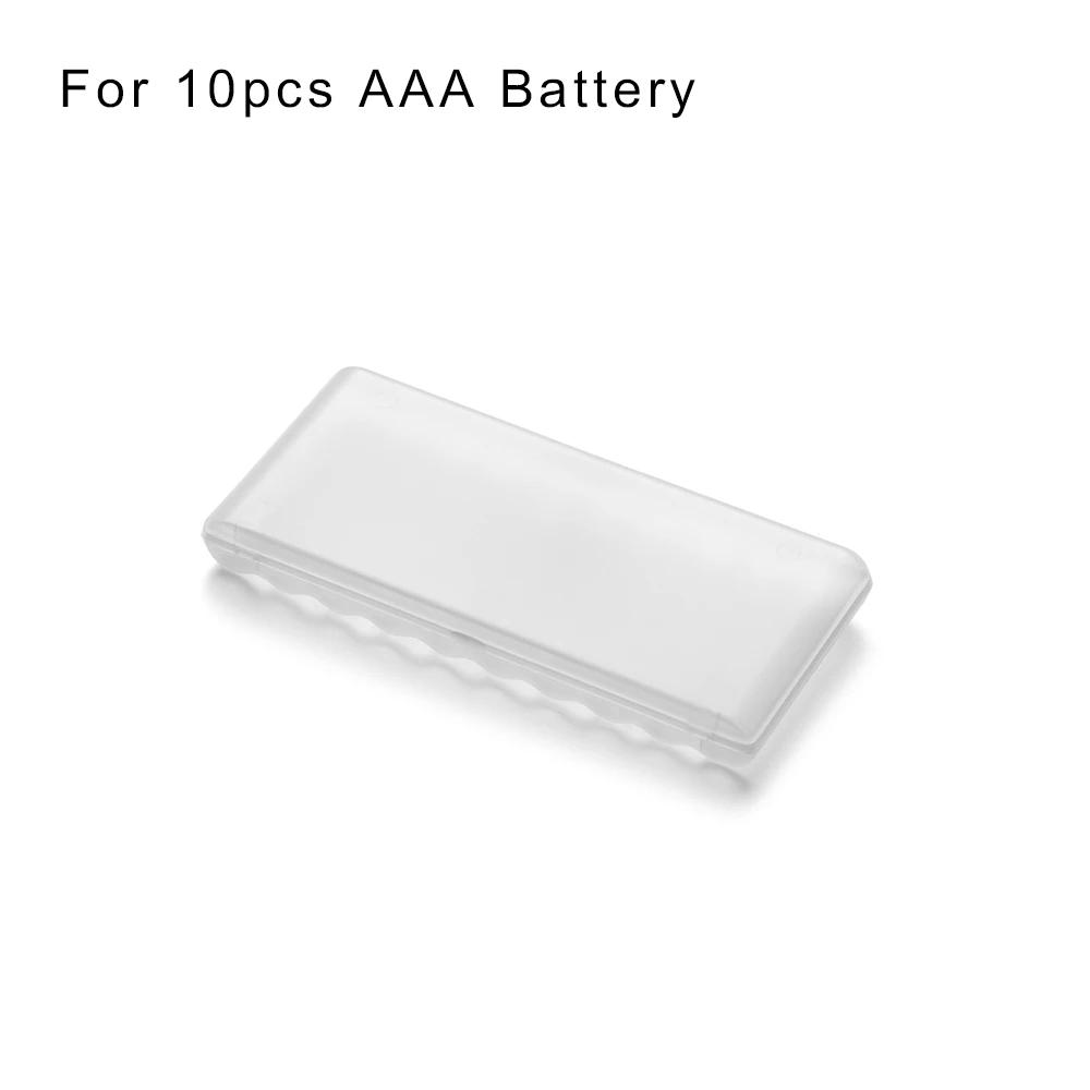 10 Slot Battery Storage Box for AAA/AA/18650 Portable Hard Plastic Battery Organizer Case White Holder Case Battery Accessories