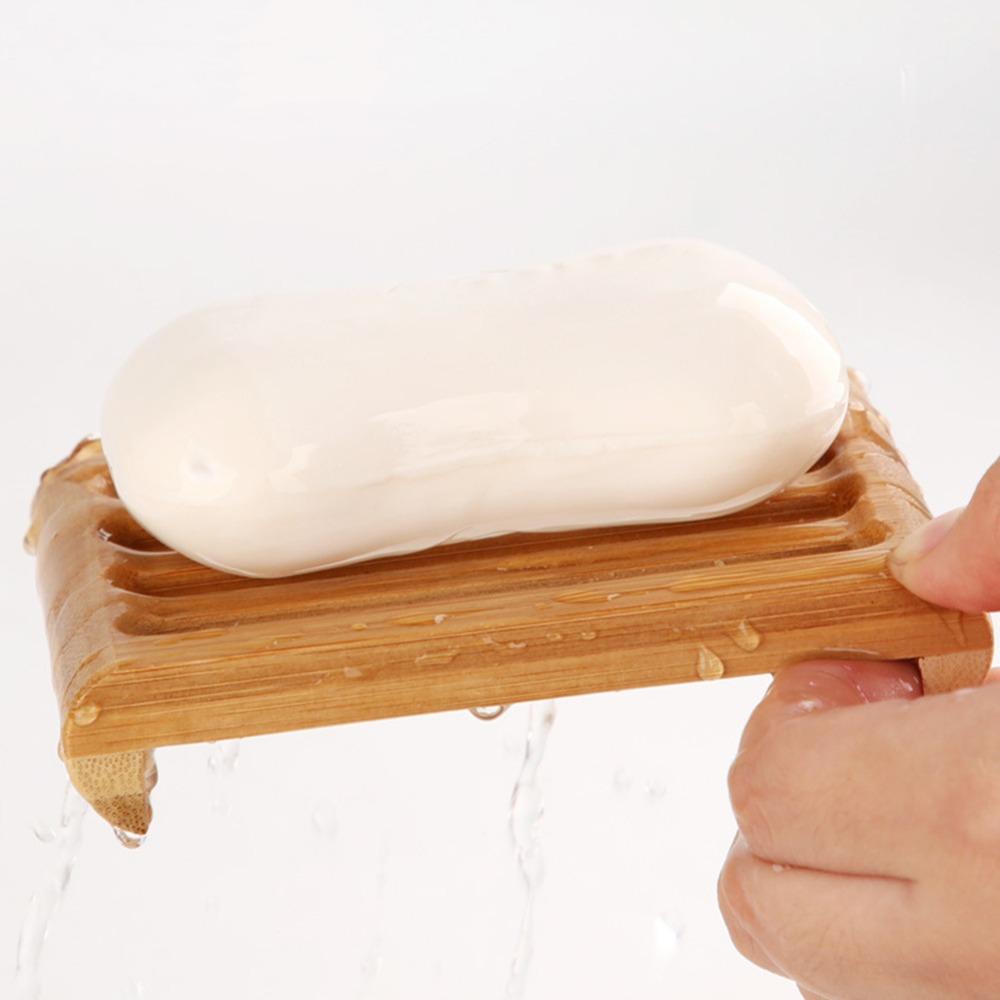 Wood Color Drainage Soap Dish  Bathroom Cabinet Small Daily Sundry Storage