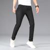 Men's Elasticated Waist Long Trousers Summer Ice Silk Lightweight Slim-Fit Trousers Versatile, Trendy Sports Trousers
