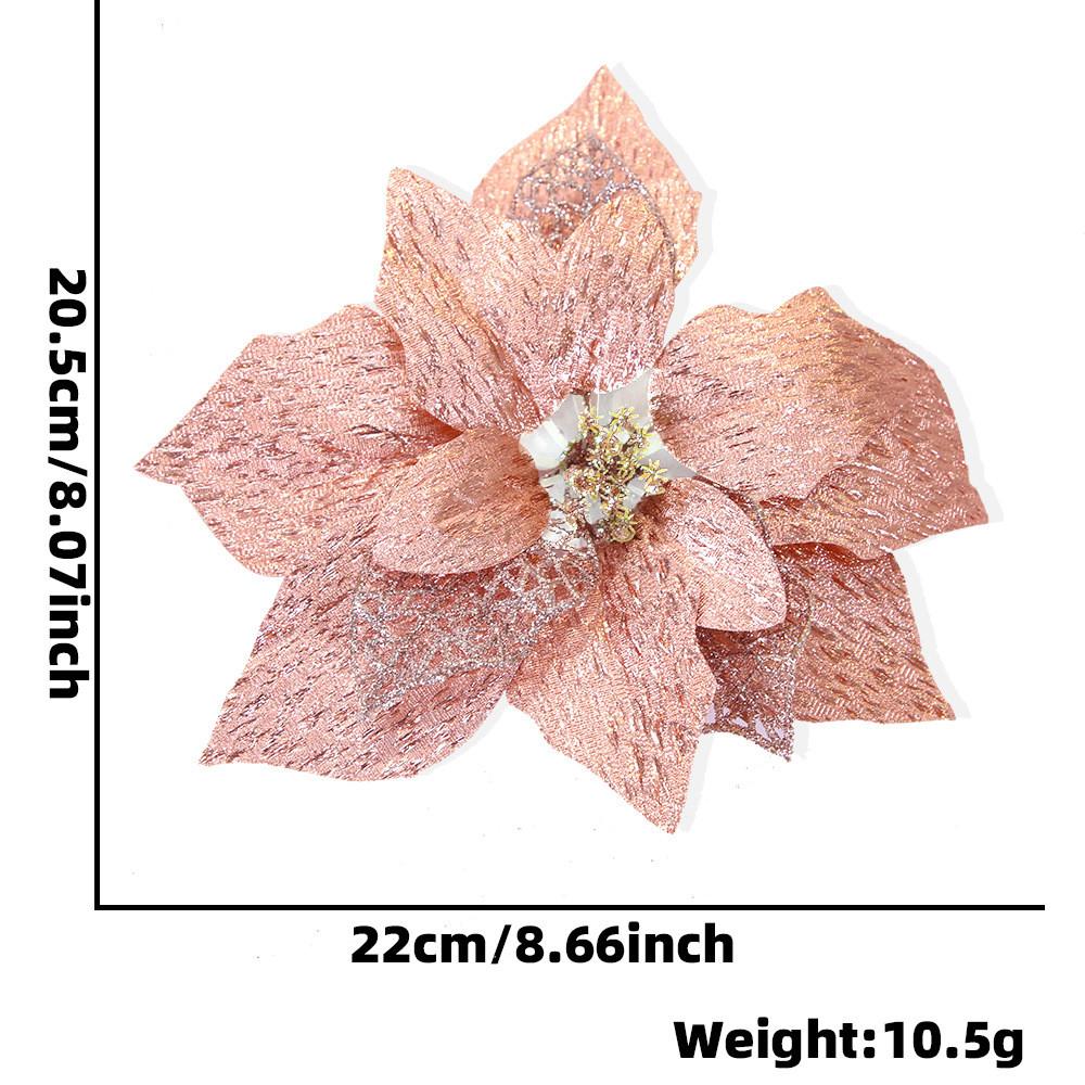 

Threelayer 22cm Festive Fabric Christmas Flower In Assorted Colors For Holiday Spirit 22cm Rose Gold Flower