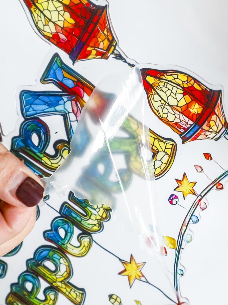 Ramadan Kareem Window Hanging Decor 2D Flat Acrylic Lantern Star Crescent Moon Islamic Ornaments Eid Mubarak Home & Party Decor