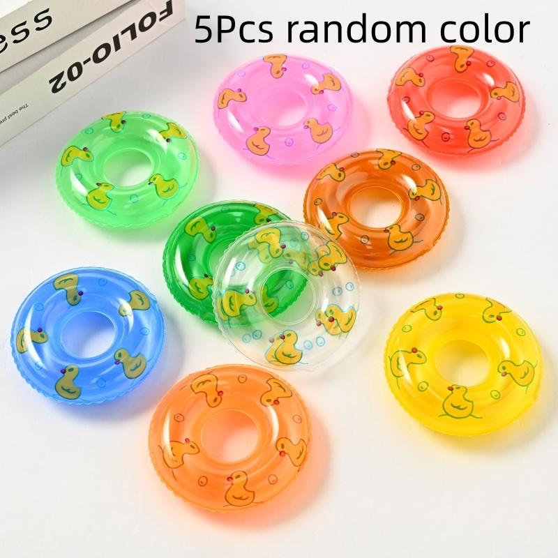 5 Pezzi Cerchio Galleggiante Mini Estivo Giocattolo Bambino Bambini Bambola Galleggiante Divertente Anello Galleggiante Piscina Galleggiante Gomma Galleggiante Vasca da Bagno Piscina Giocattolo Gonfiabile