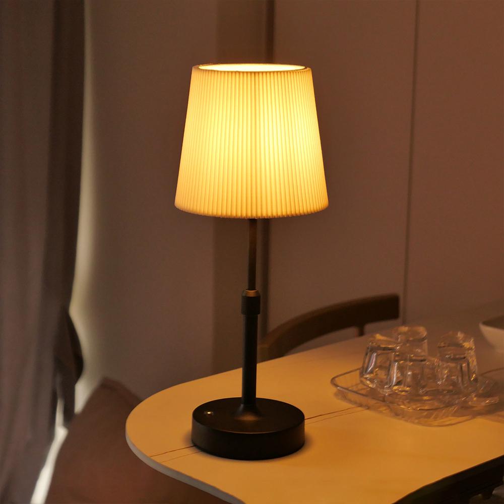 Fabric Desk Lamp Rechargeable Touch Table Light for Restaurant Hotel Room Bedside Decor Lighing