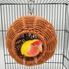 Rattan Bird Nest For Cage,Hanging Parrot Breeding Nesting House Washable Soft Lay Warm Sleep Hut Bird Cage Accessories For Cockatiels Budgerigars