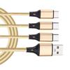 USB 2.0 Type A Male to 3 Type C Male Splitter Cable USB Multi Charging Cable Connector for Phone High Speed
