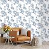 Blue Floral Wallpaper Peel and Stick Rose Contact Paper Removable Wall Paper Boho Flower Wallpaper for Bedroom Home Decoration